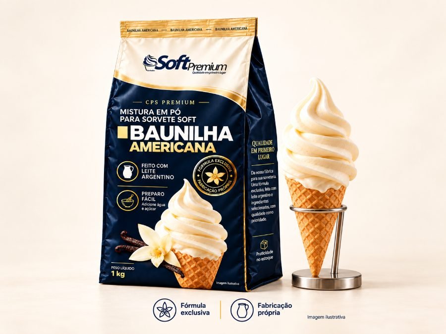 Baunilha Americana Soft Premium com leite argentino