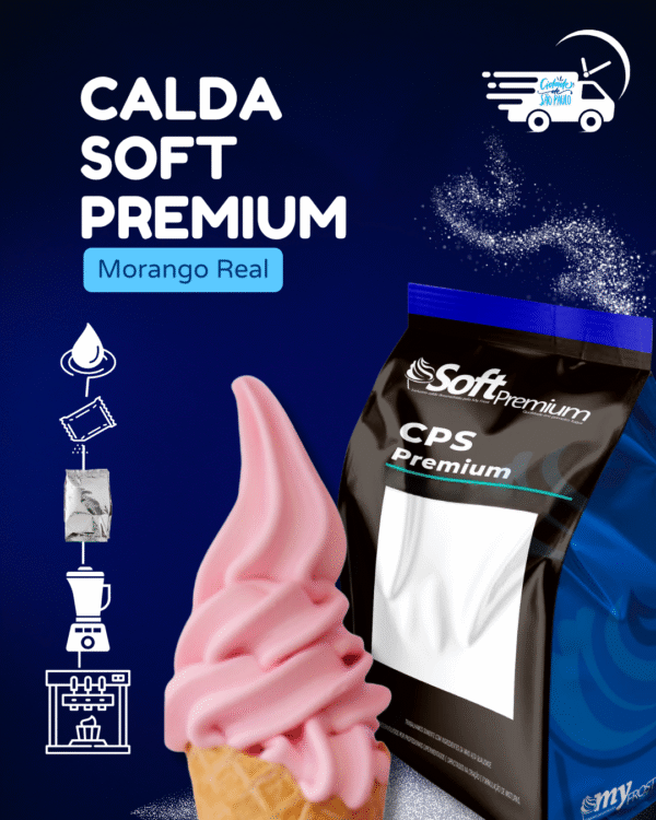 Calda Soft Premium Morango Real para Sorvete Expresso