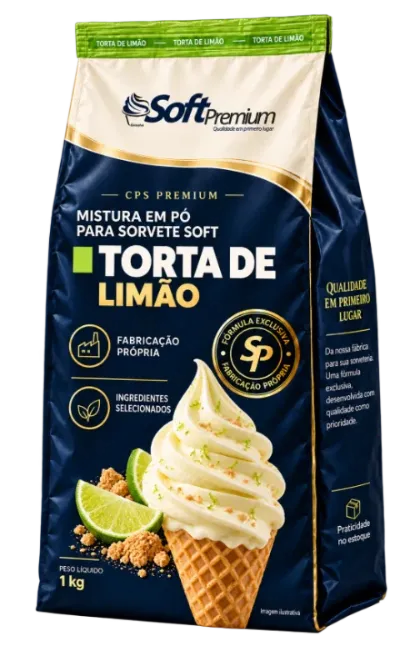 Embalagem de 1 kg da base em pó Torta de Limão Soft Premium